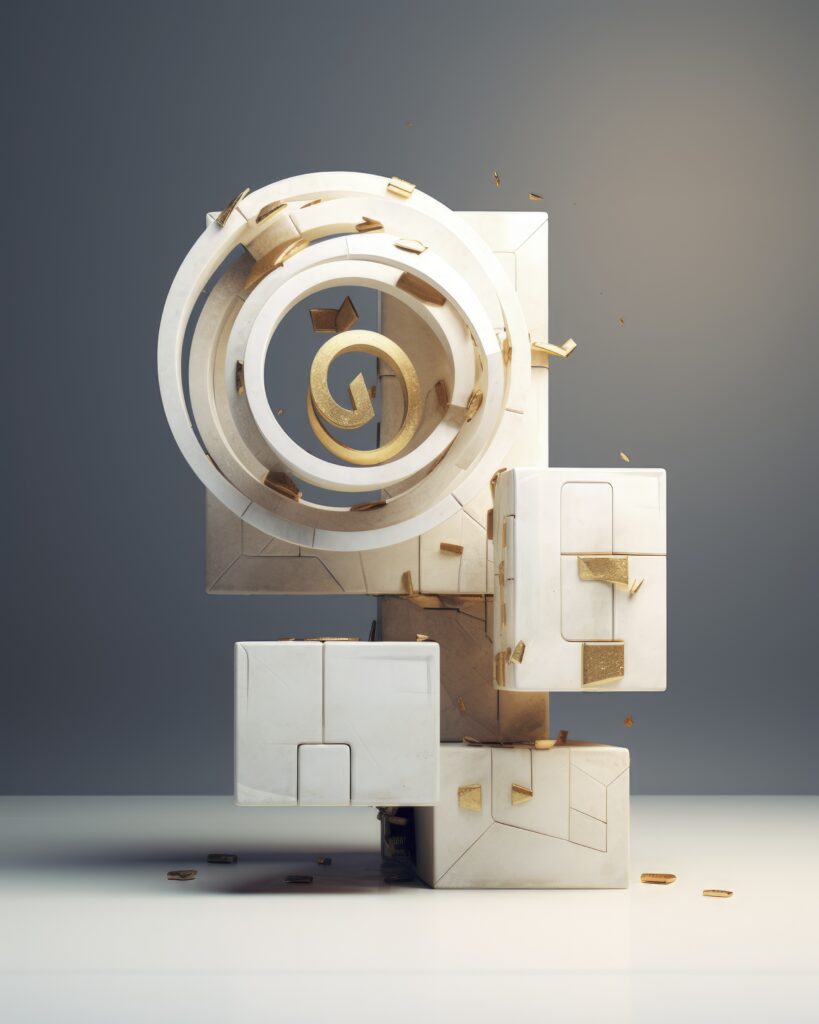 abstract 3d creation made from geometric shapes